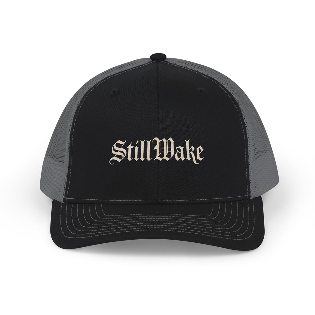StillWake Snapback Trucker Cap – Retro Gothic Logo Mesh Hat