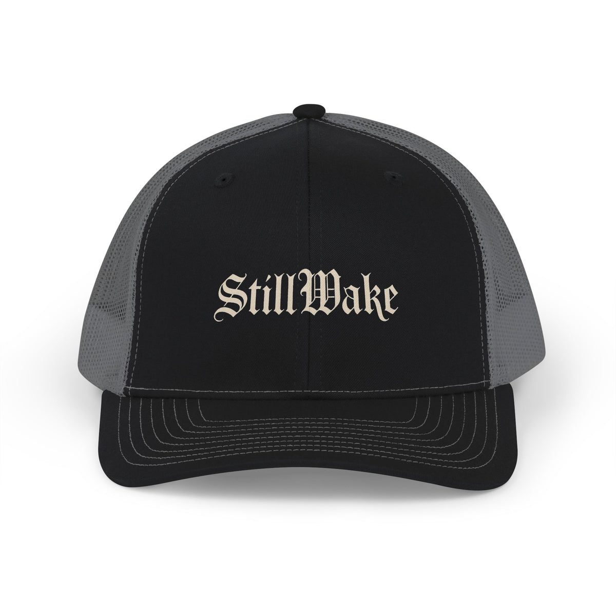 StillWake Snapback Trucker Cap – Retro Gothic Logo Mesh Hat