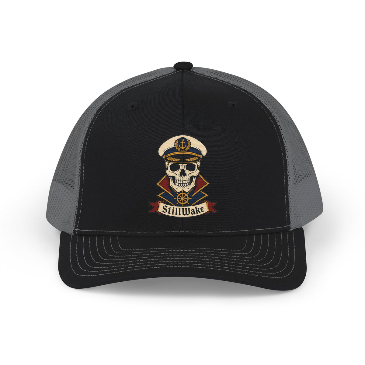 Captain Skull Snapback Trucker Cap — 'Still Wake' Nautical Skull Logo Hat
