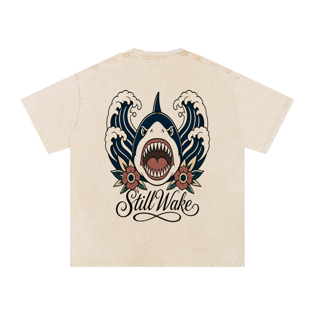 Snow Washed Oversized Cotton T-Shirt
