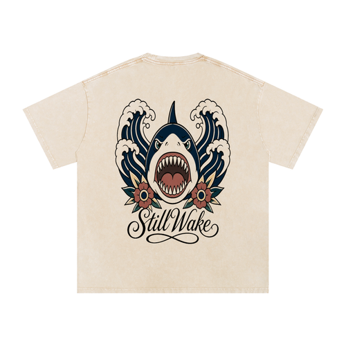 Snow Washed Oversized Cotton T-Shirt